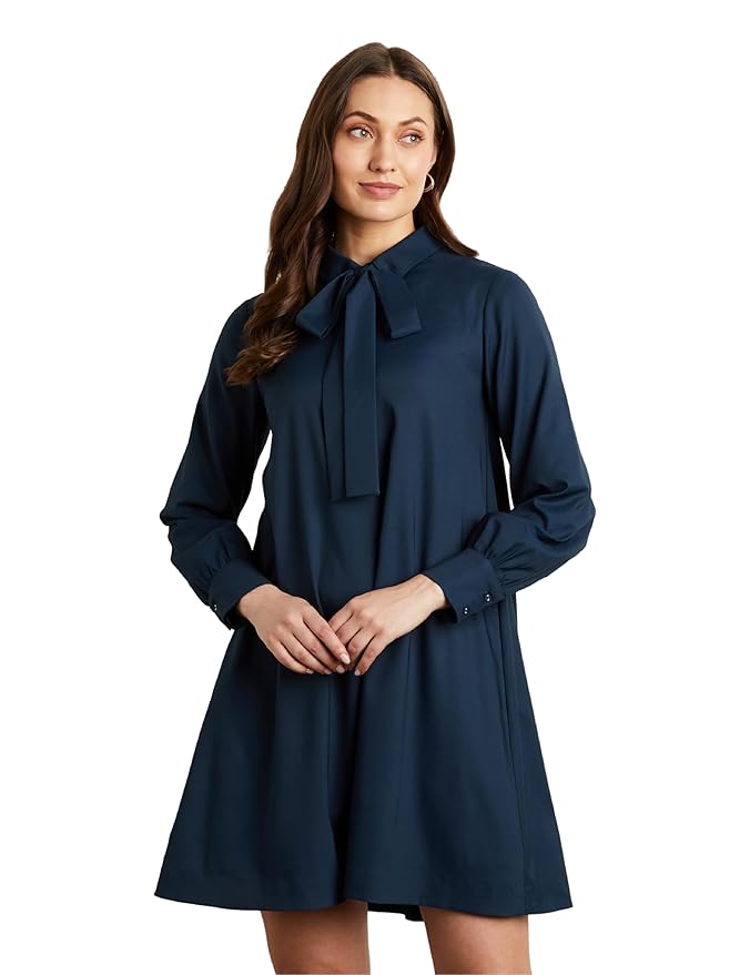 Symbol Premium Women's A Line Flared Dress (Knee Length | Desk-to-Dinner)